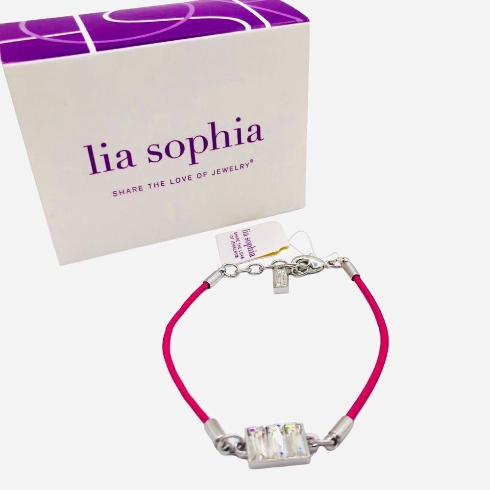 Retro Lia Sophia "Strawberry Parfait" Hot Pink Gimme Gummy Tennis Bracelet